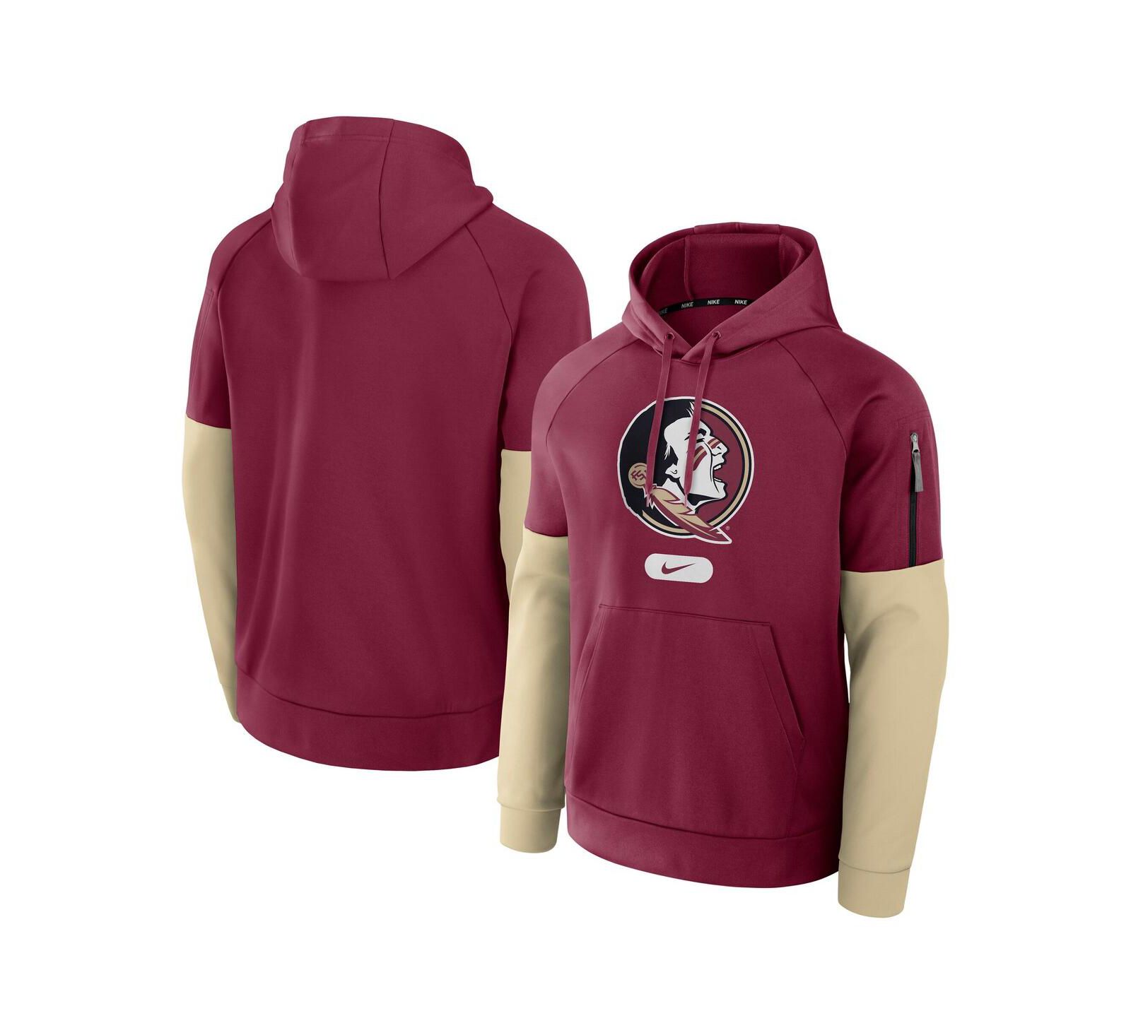 Мужское худи Nike Garnet Florida State Seminoles Fitness Raglan Performance Pullover