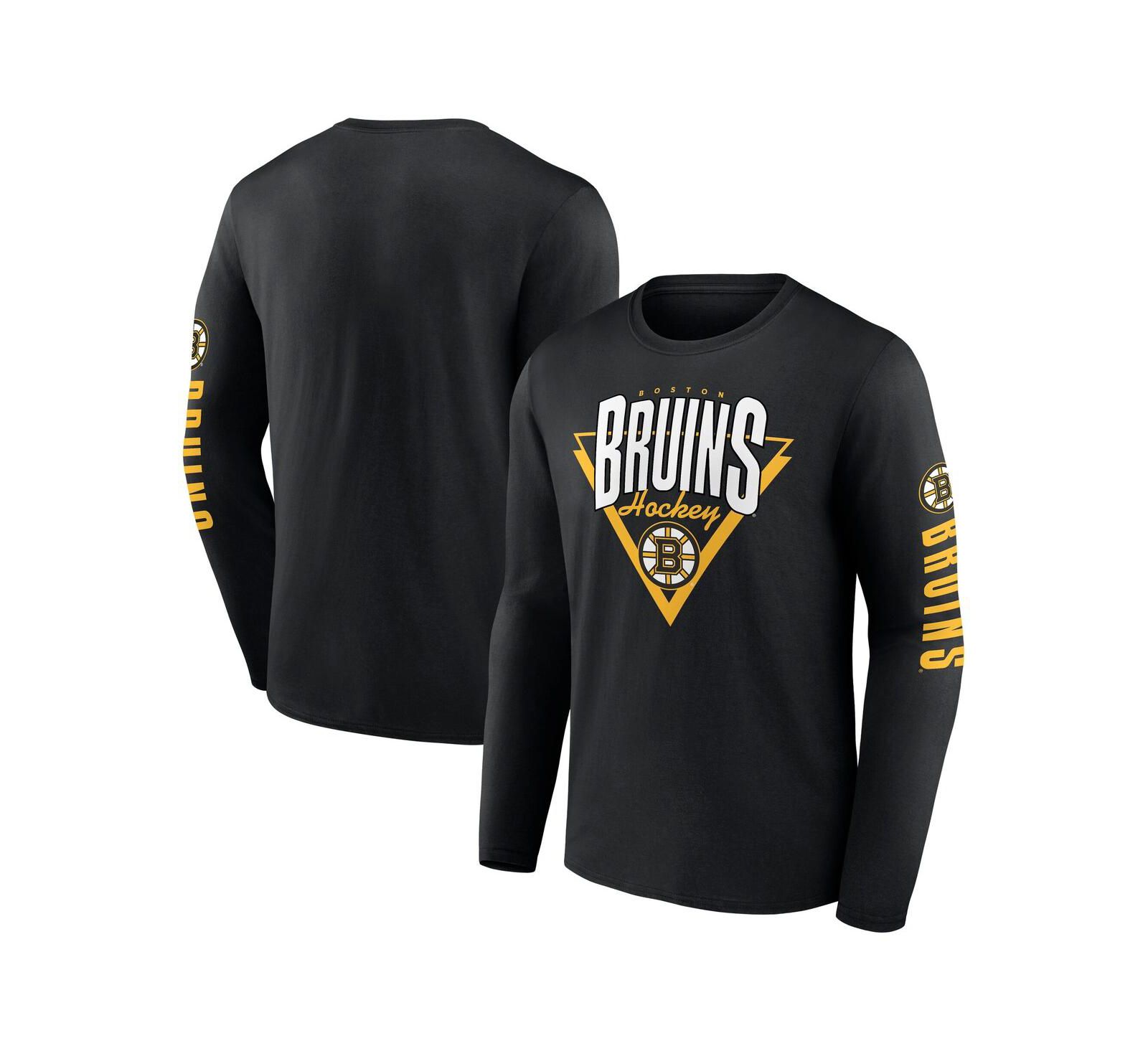 Fanatics Мужская футболка Long Sleeve Black Boston Bruins Headline