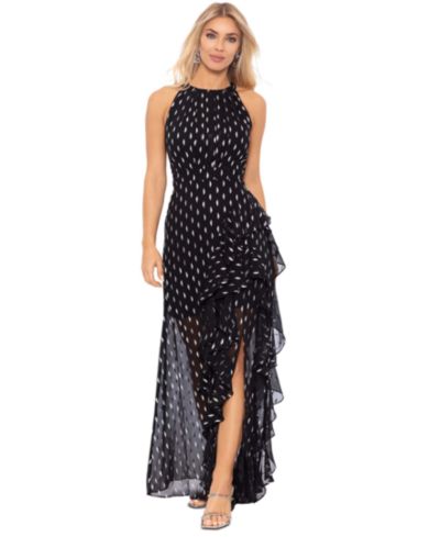 Вечернее платье Betsy & Adam Petite Printed Ruffled Halter