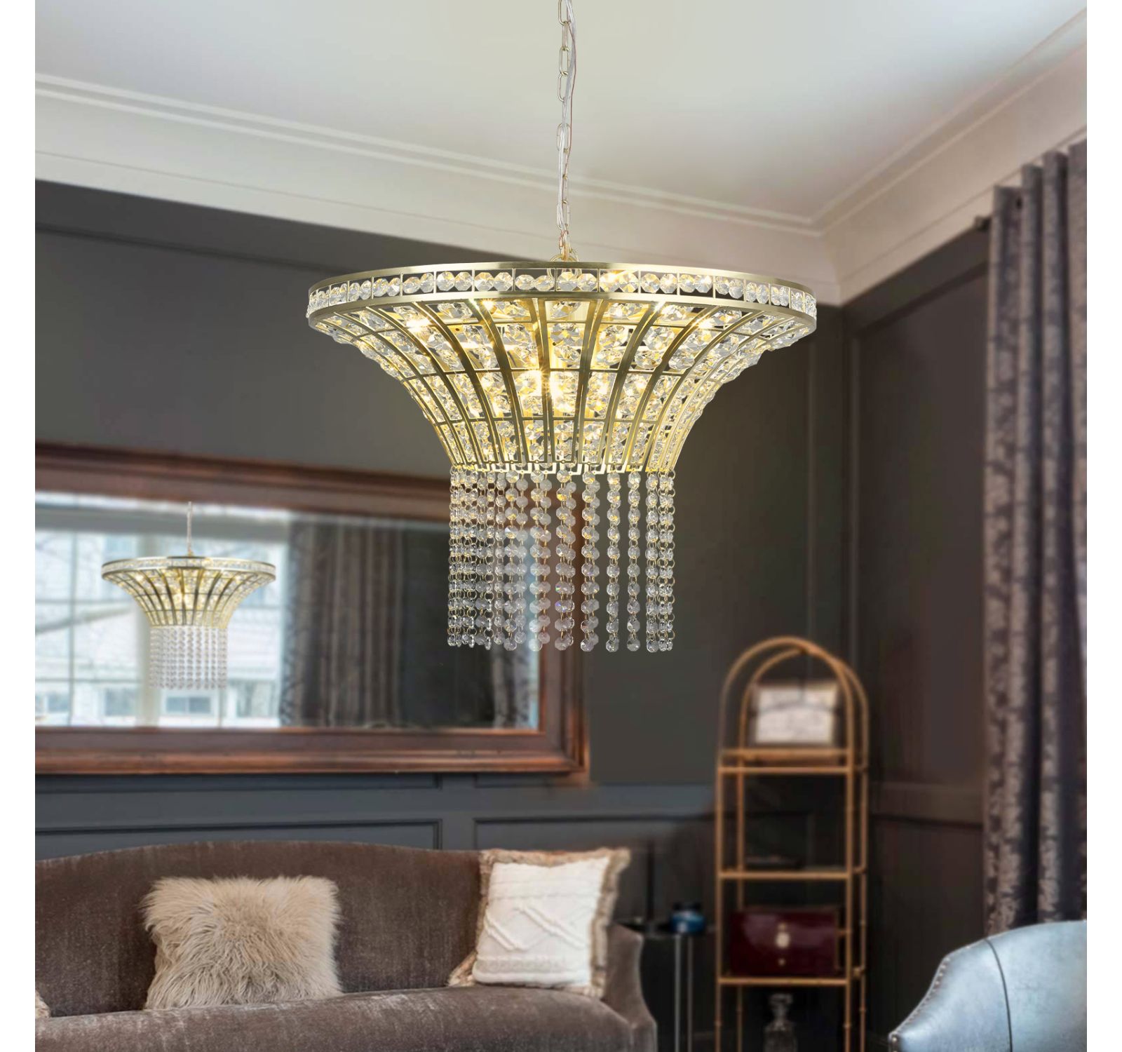 Streamdale Furniture люстра Crystal Waterfall, 8 ламп, ширина 23.6"