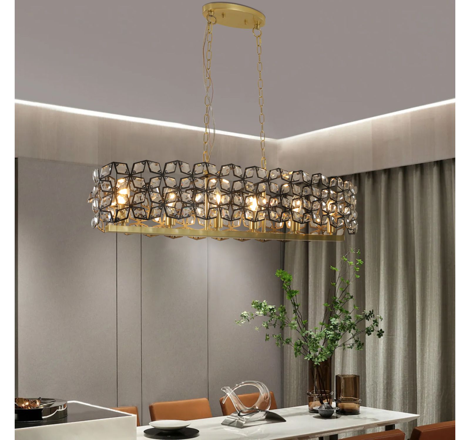 Современная овальная хрустальная люстра Streamdale Furniture Modern