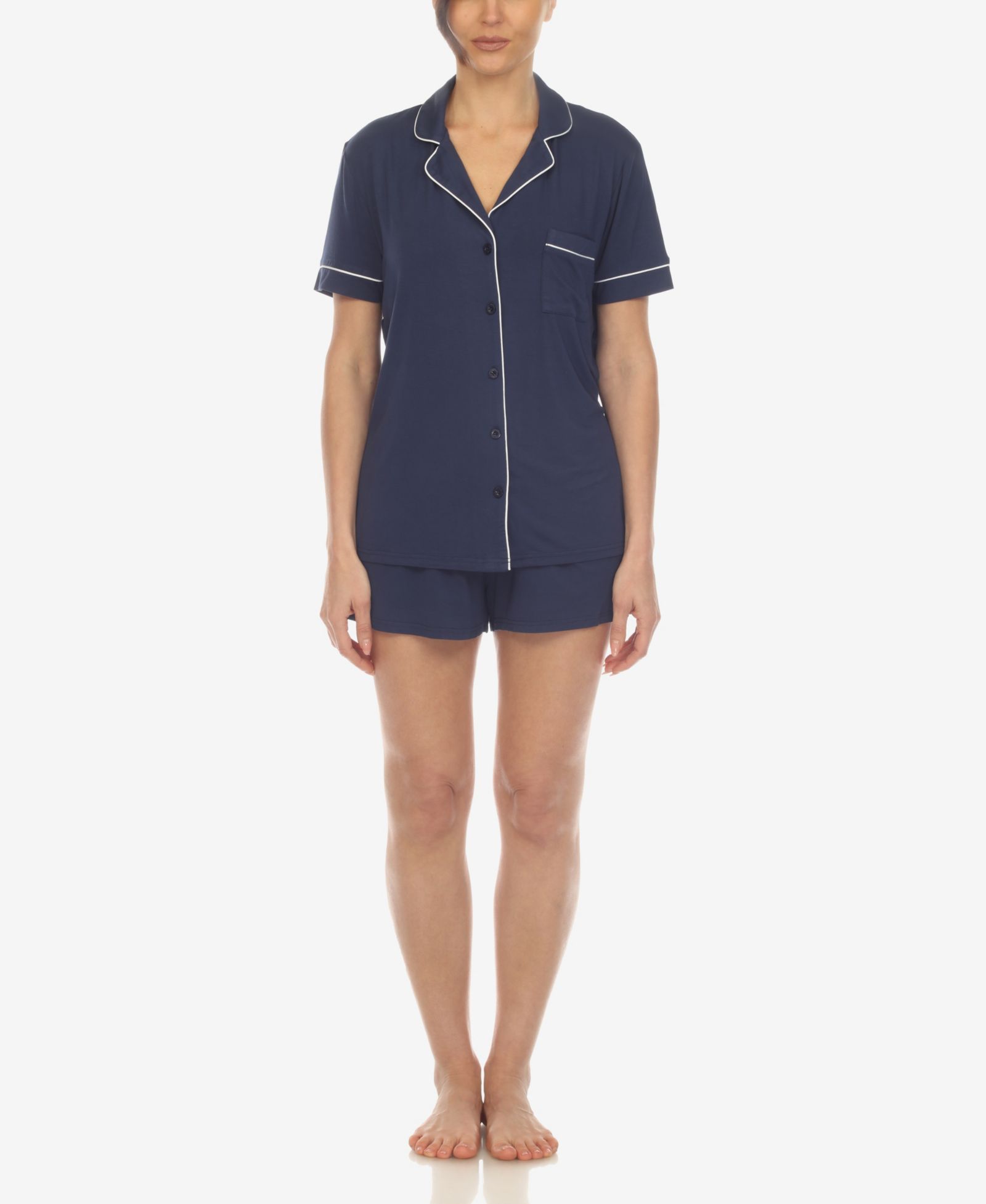 White Mark Women's 2-Piece Short Sleeve Pajama Set