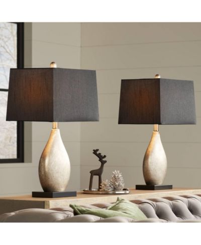 Набор настольных ламп Regency Hill Marco Modern Art Deco, 2 шт., Silver Luxe Black