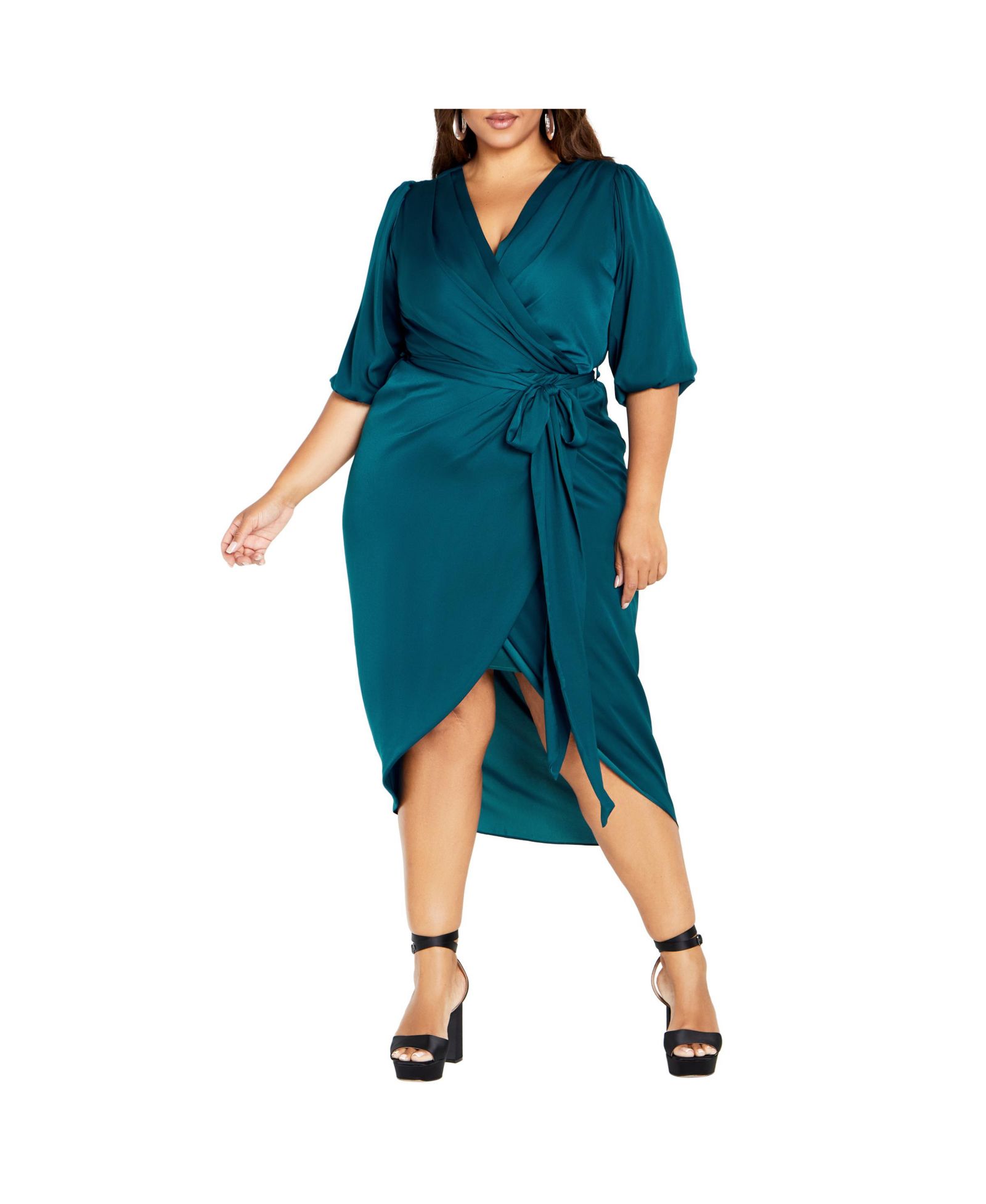 Женское платье CITY CHIC Plus Size с рукавами