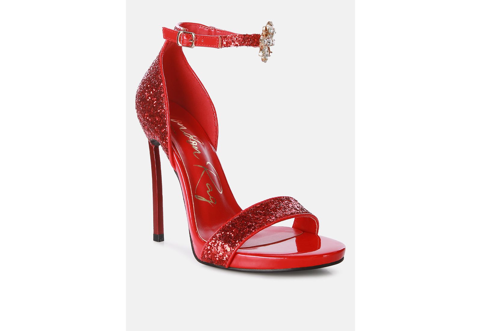 London Rag Women's straight fire high heel glitter stilettos Sandals