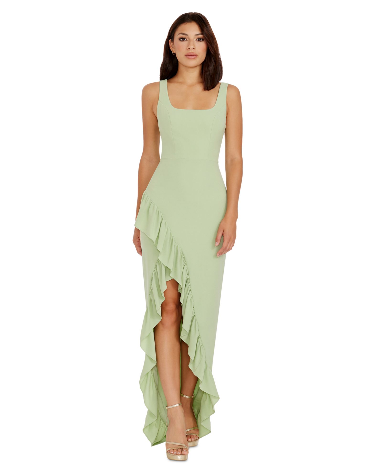 Dress the Population Женское вечернее платье Charlene Ruffled High-Low