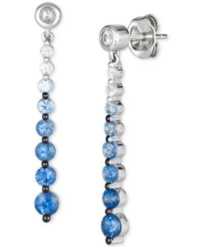 Le Vian серьги-подвески с сапфиром и Denim Ombré, 14k White Gold