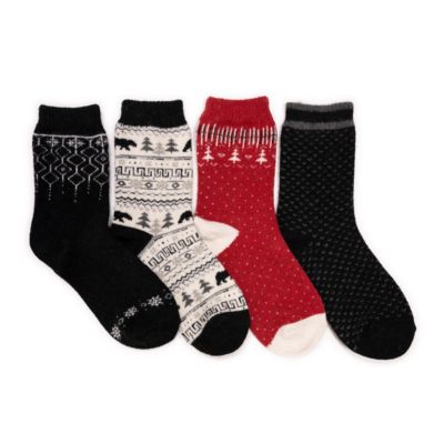 Muk Luks Women's 4 Pack Holiday Boot Socks