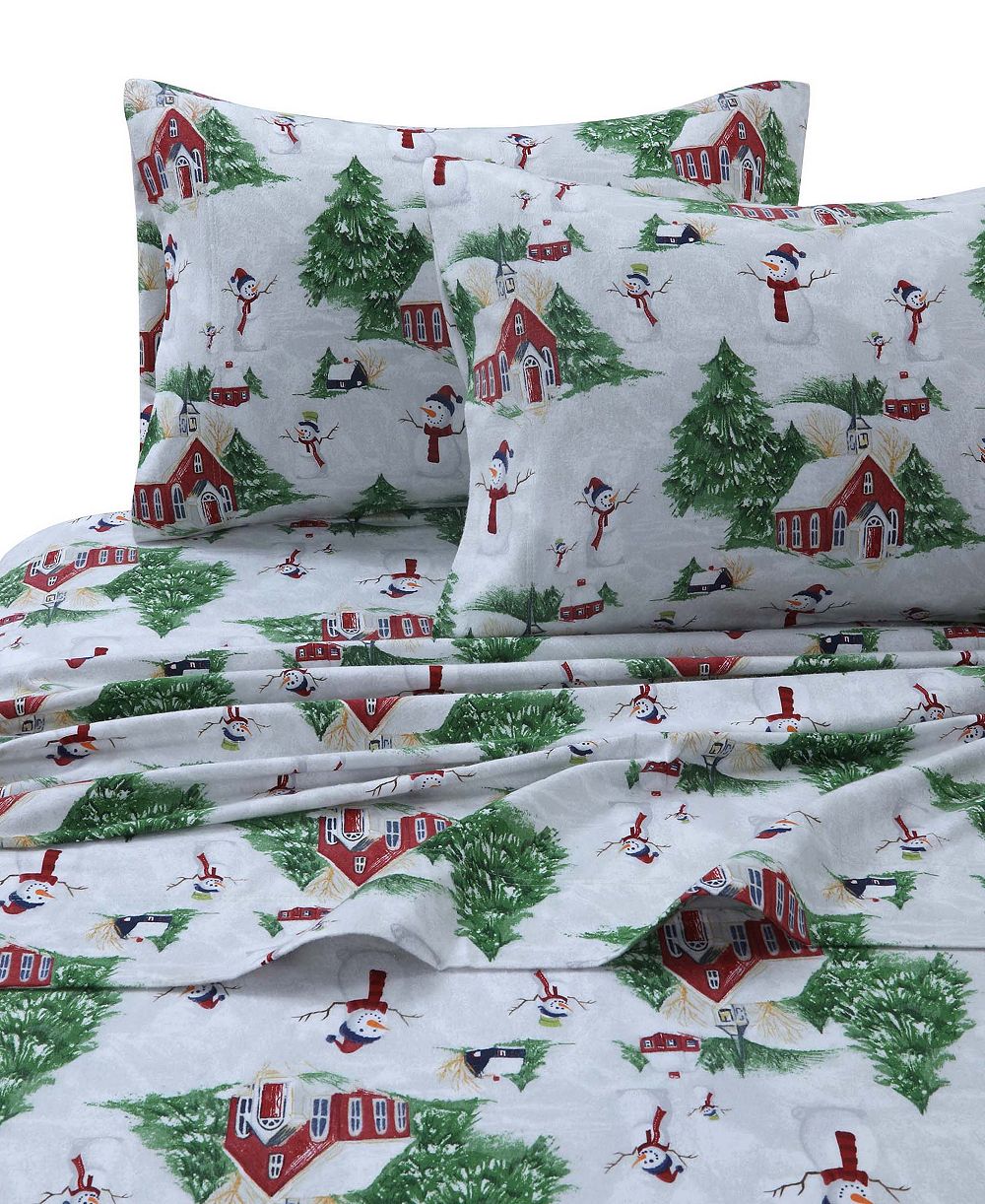 Tribeca Living Holiday Printed Cotton Flannel Extra Deep 4-Pc. Sheet Set, Full
