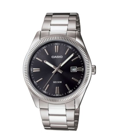 Мужские аналоговые часы Casio Silver-Tone Stainless Steel, 38.5mm, MTP1302D-1A1VT