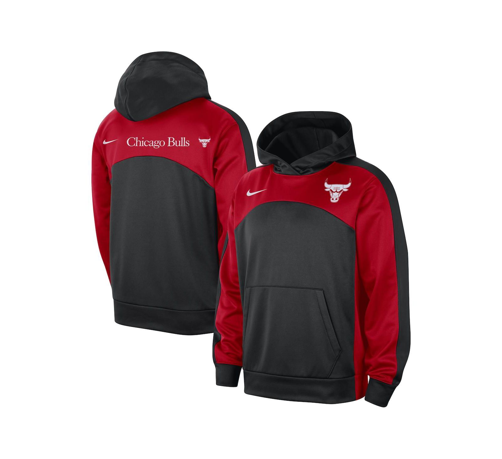 Men's Nike Black, Red Chicago Bulls Authentic Starting Five Force Performance Pullover Hoodie