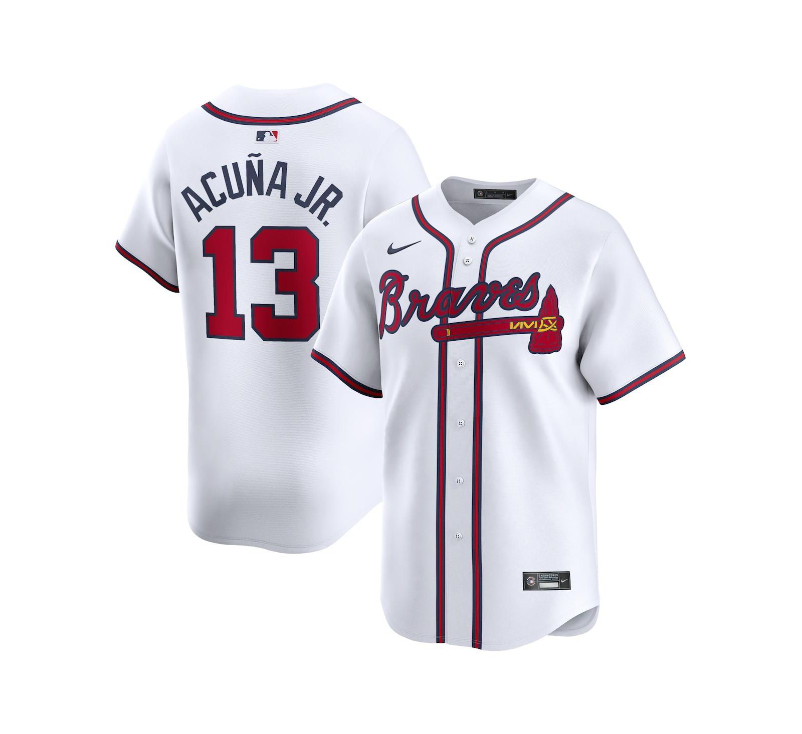 Джерси Nike Men's Ronald Acuna Jr. White Atlanta Braves Home Limited Player