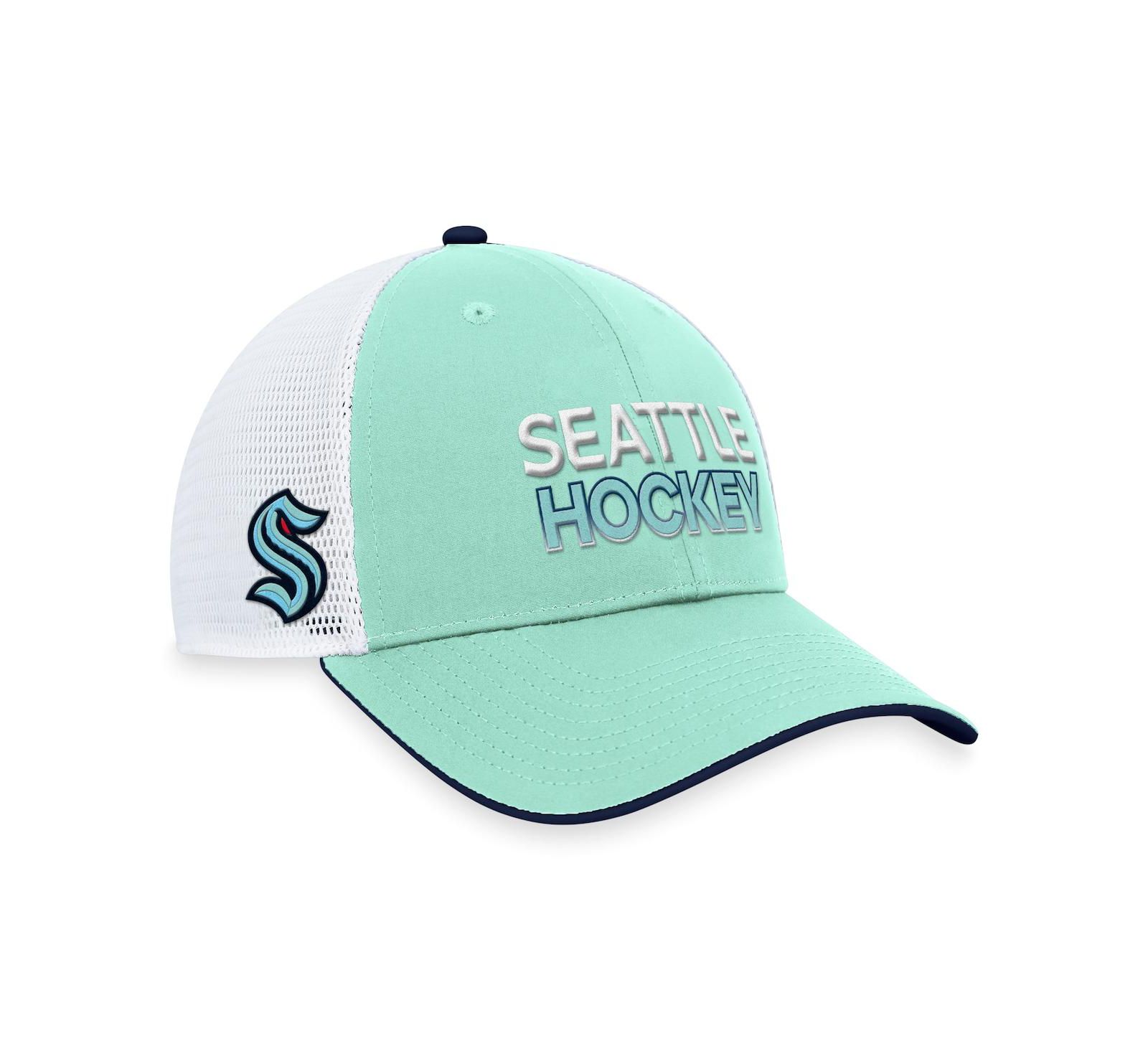 Fanatics Мужская кепка тракер Seattle Kraken Authentic Pro, светло-голубая