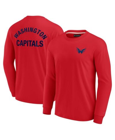 Men's and Women's Fanatics Signature Red Washington Capitals Super Soft Long Sleeve T-shirt