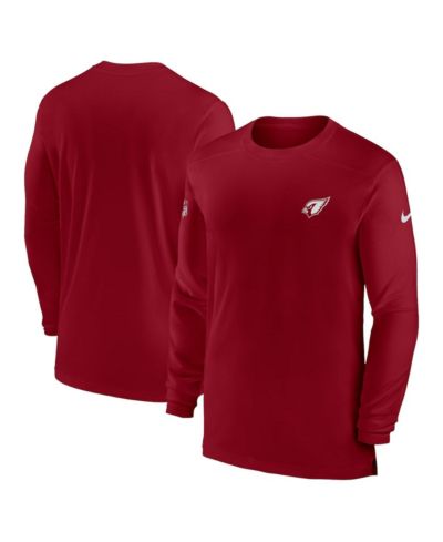 Nike Мужской Cardinal Arizona Cardinals Sideline Coach Performance Long Sleeve T-shirt