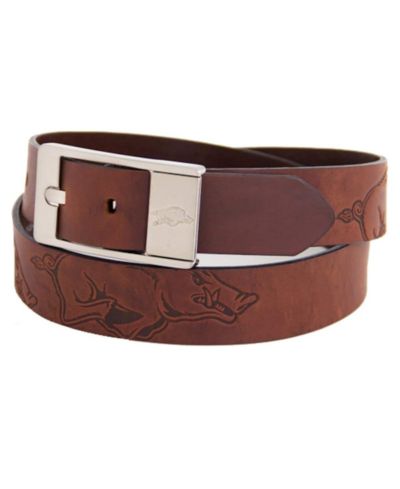 Мужской кожаный ремень Eagles Wings Arkansas Razorbacks Brandish - Brown
