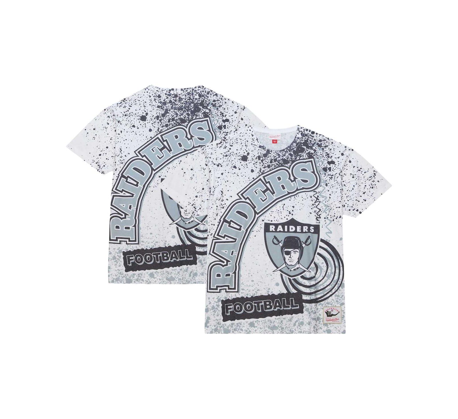 Men's Mitchell & Ness White Las Vegas Raiders Team Burst Sublimated T-shirt