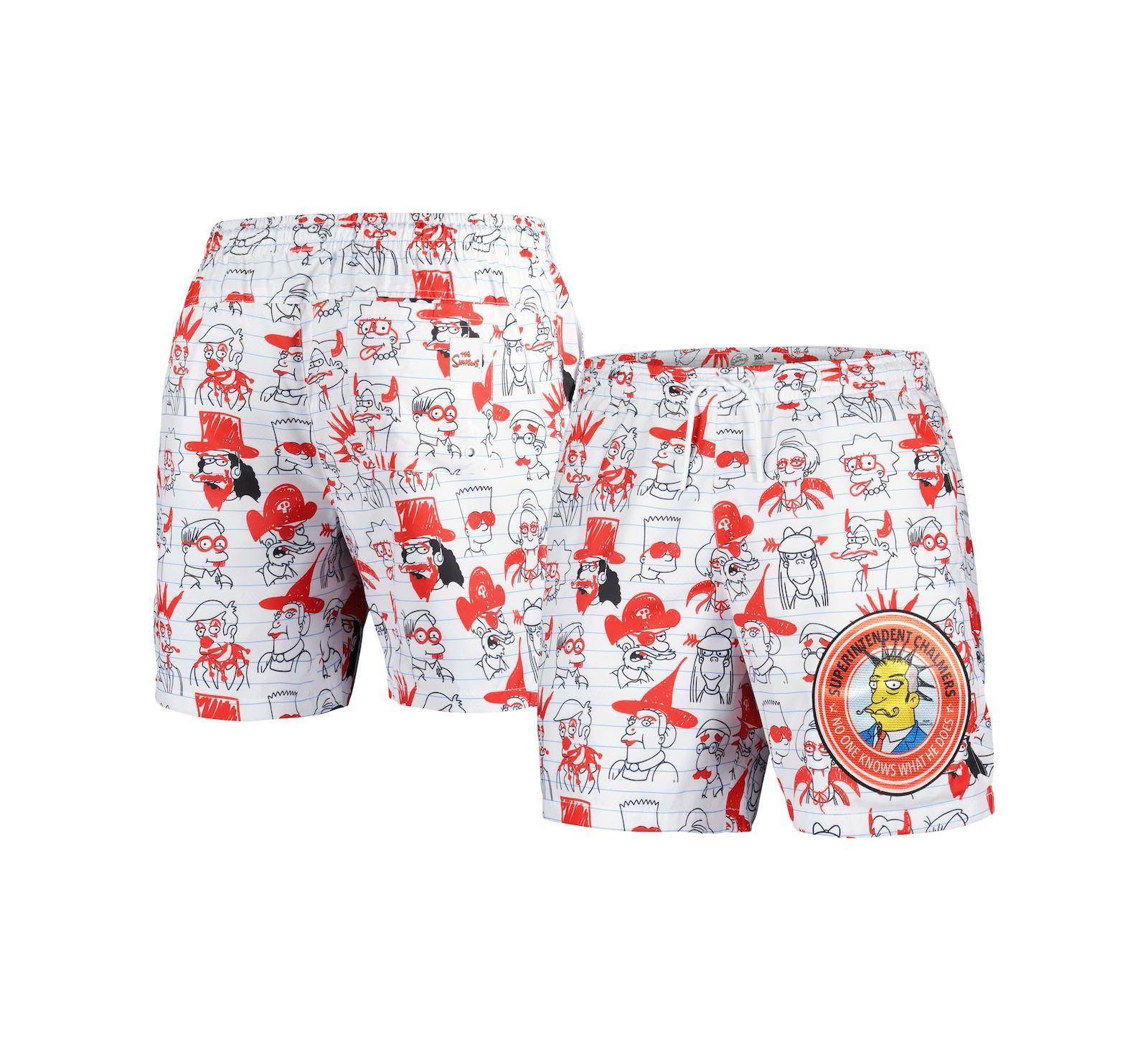 Men's шорты The Simpsons Bart School Doodles, белый цвет, Freeze Max