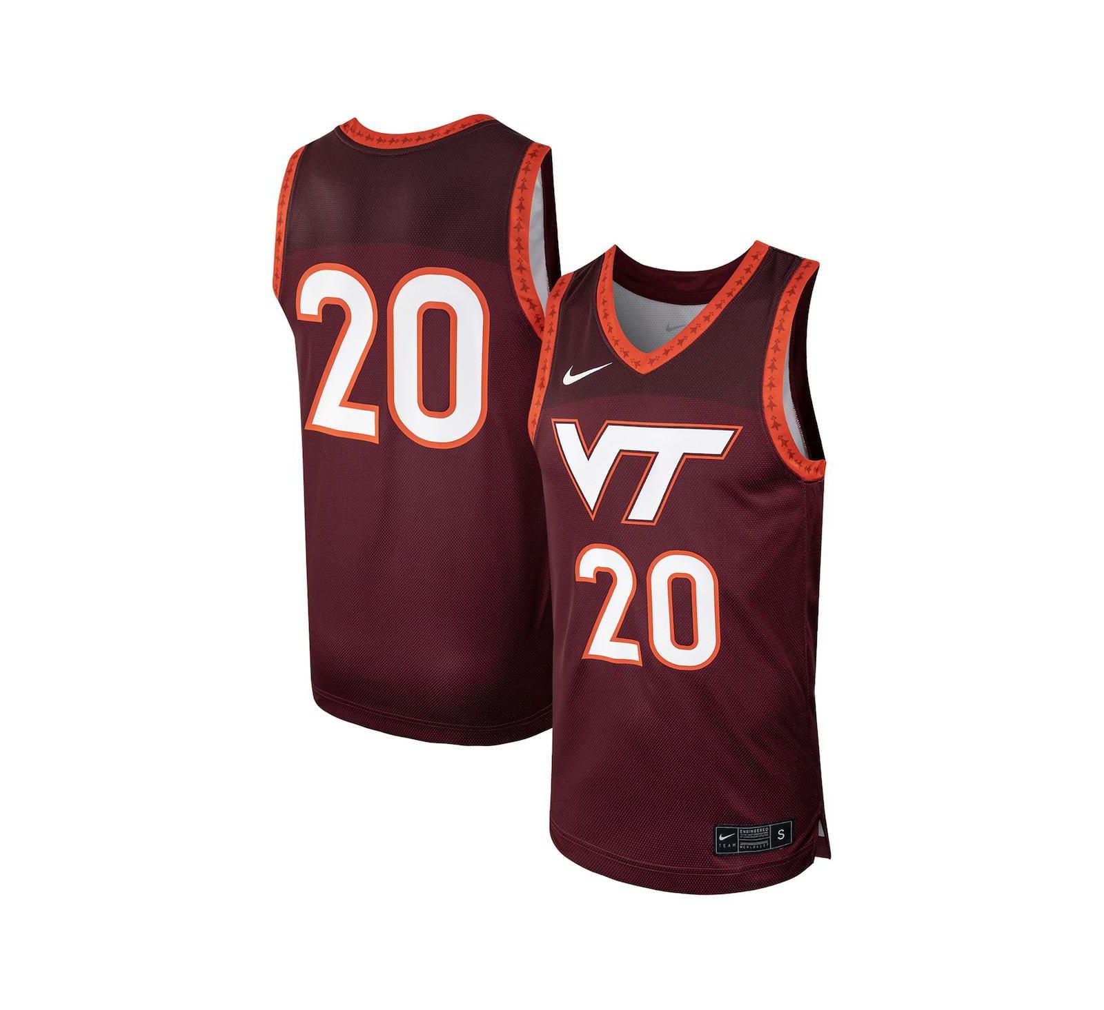 Мужская баскетбольная джерси Nike #20 Maroon Virginia Tech Hokies Replica