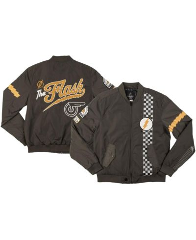 Мужская бомбер-куртка Heroes & Villains Black Flash Checkered Full-Zip