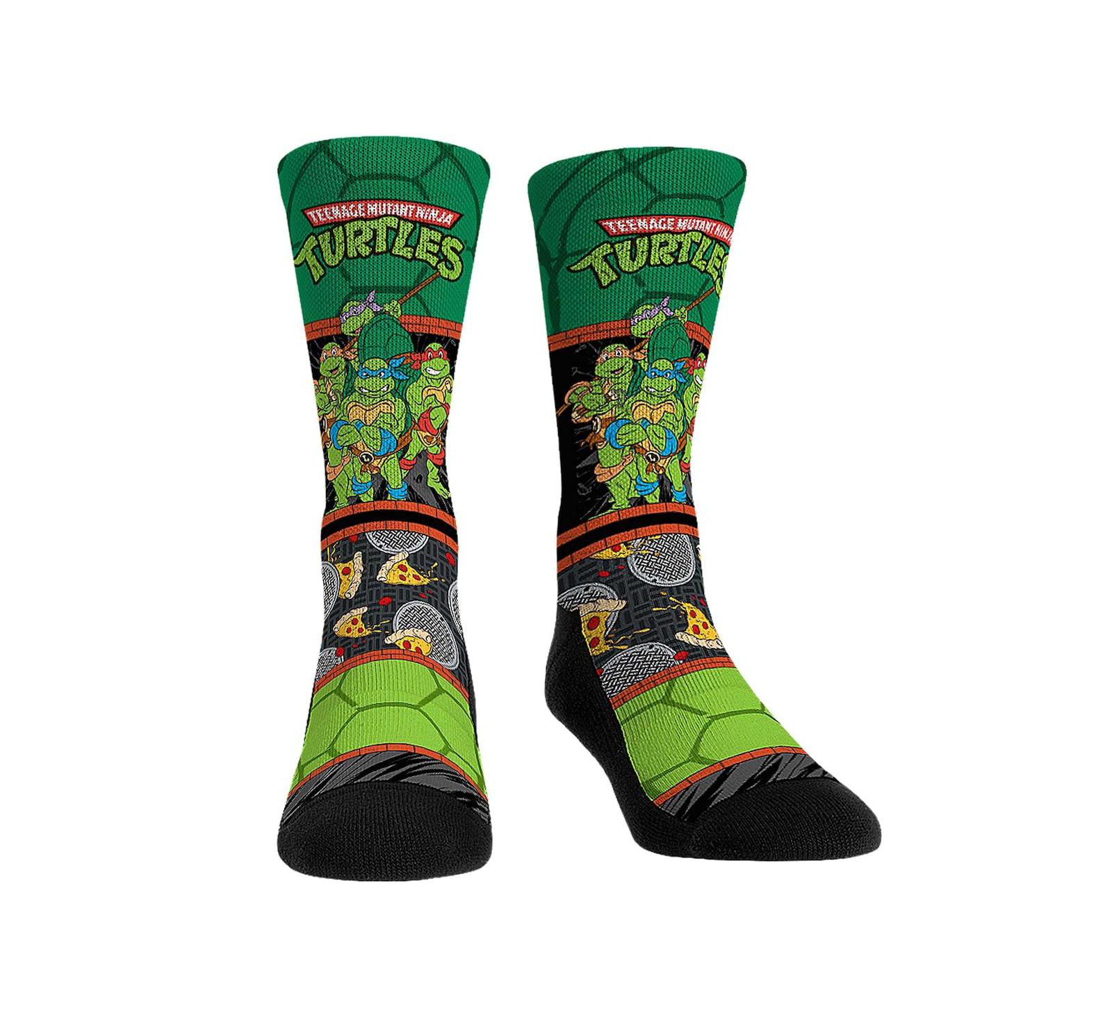 Men's and Women's Rock 'Em Socks Teenage Mutant Ninja Turtles Showtime Crew Socks