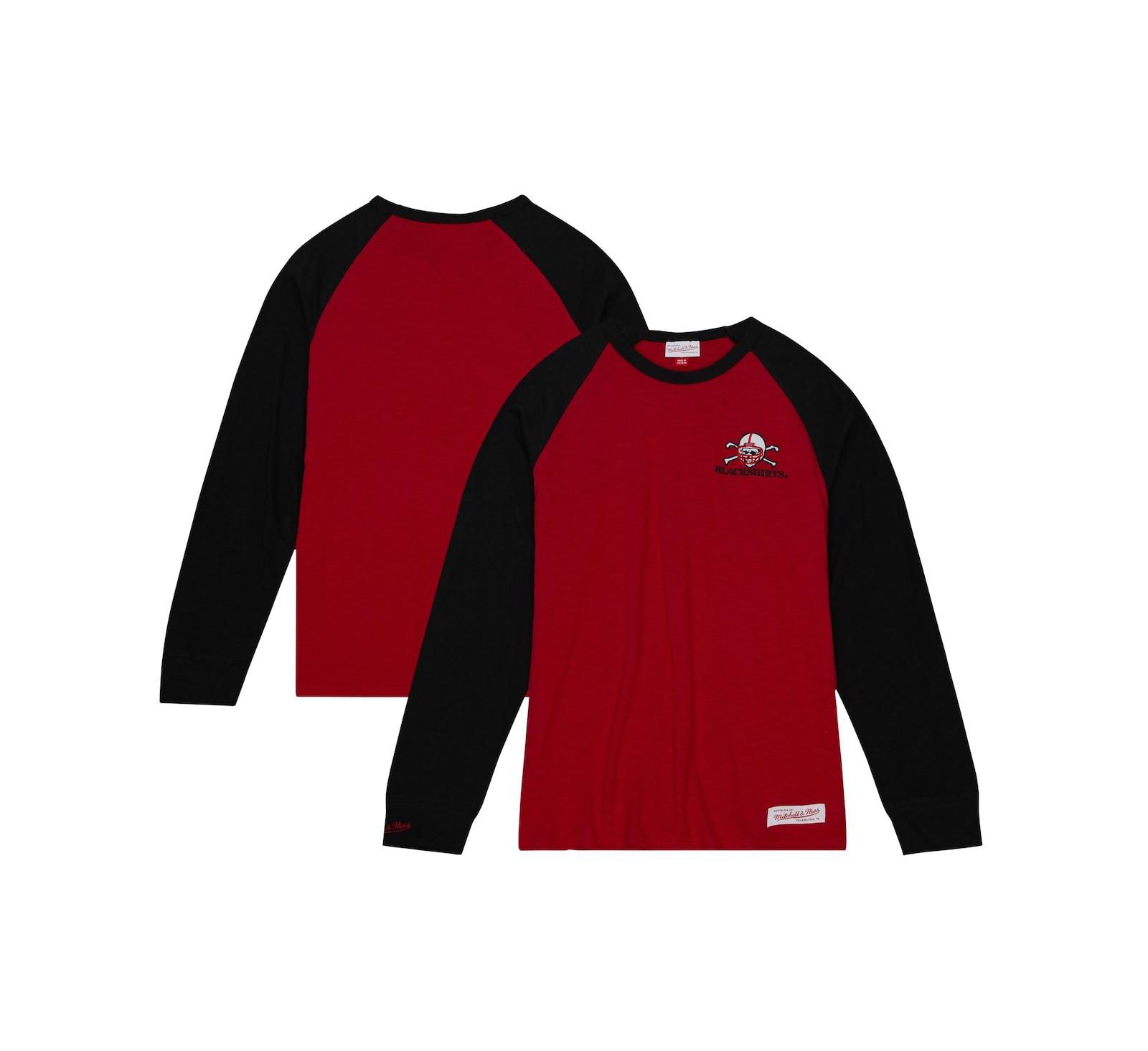 Men's Mitchell & Ness Scarlet Nebraska Huskers Legendary Slub Raglan Long Sleeve T-shirt