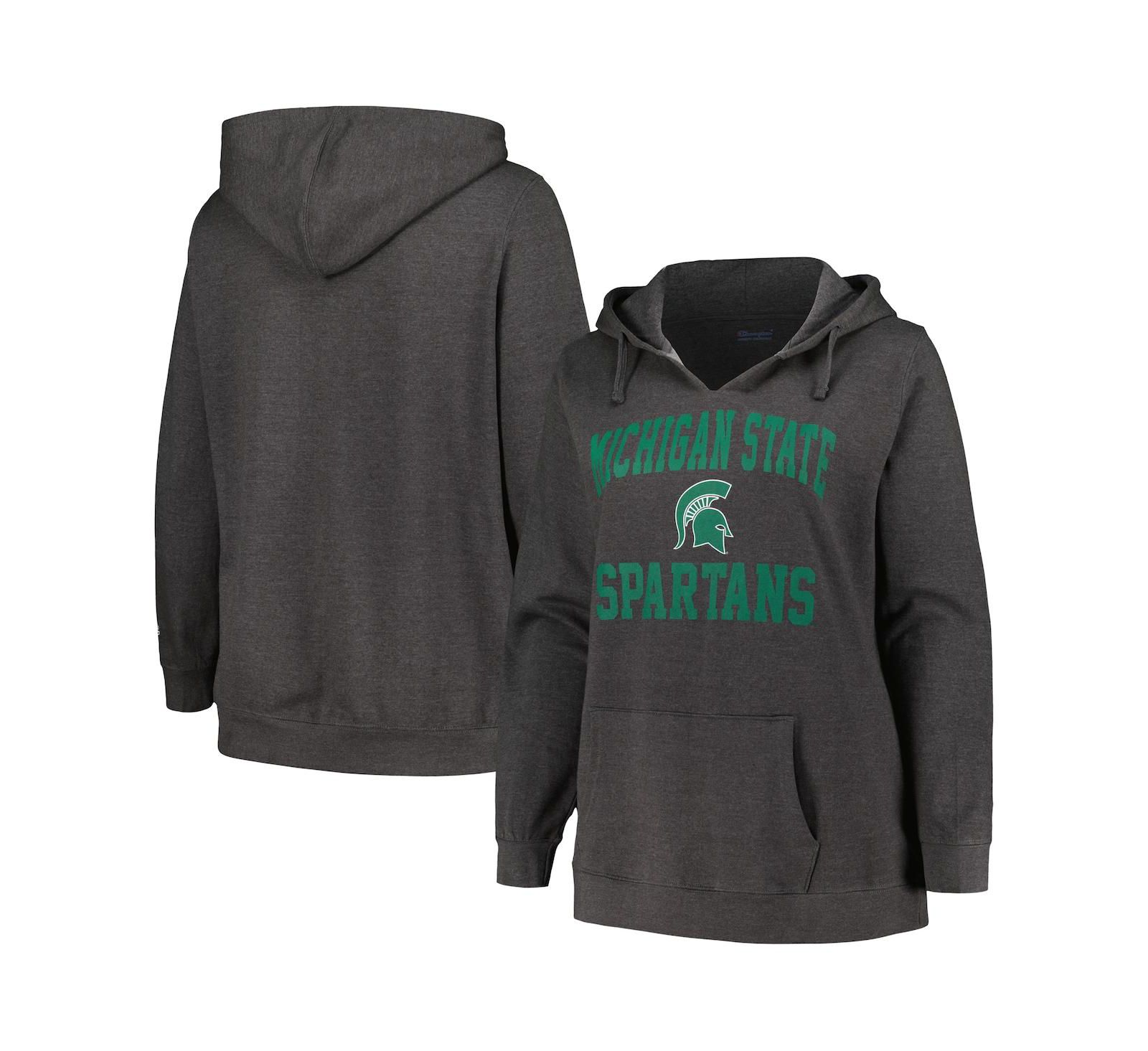 Champion Женское Plus Size худи с вырезом Notch Neck и логотипом Michigan State Spartans