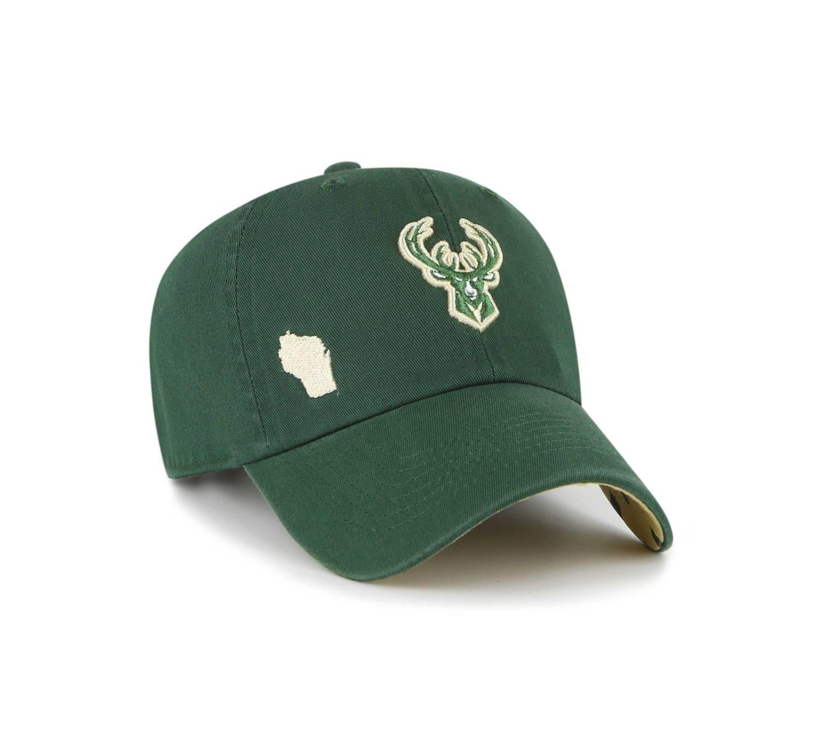 Женская кепка '47 Brand Milwaukee Bucks Confetti Undervisor Clean Up, темно-зеленая