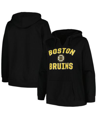 Женский худи Profile Black Boston Bruins Plus Size Arch Over Logo Pullover