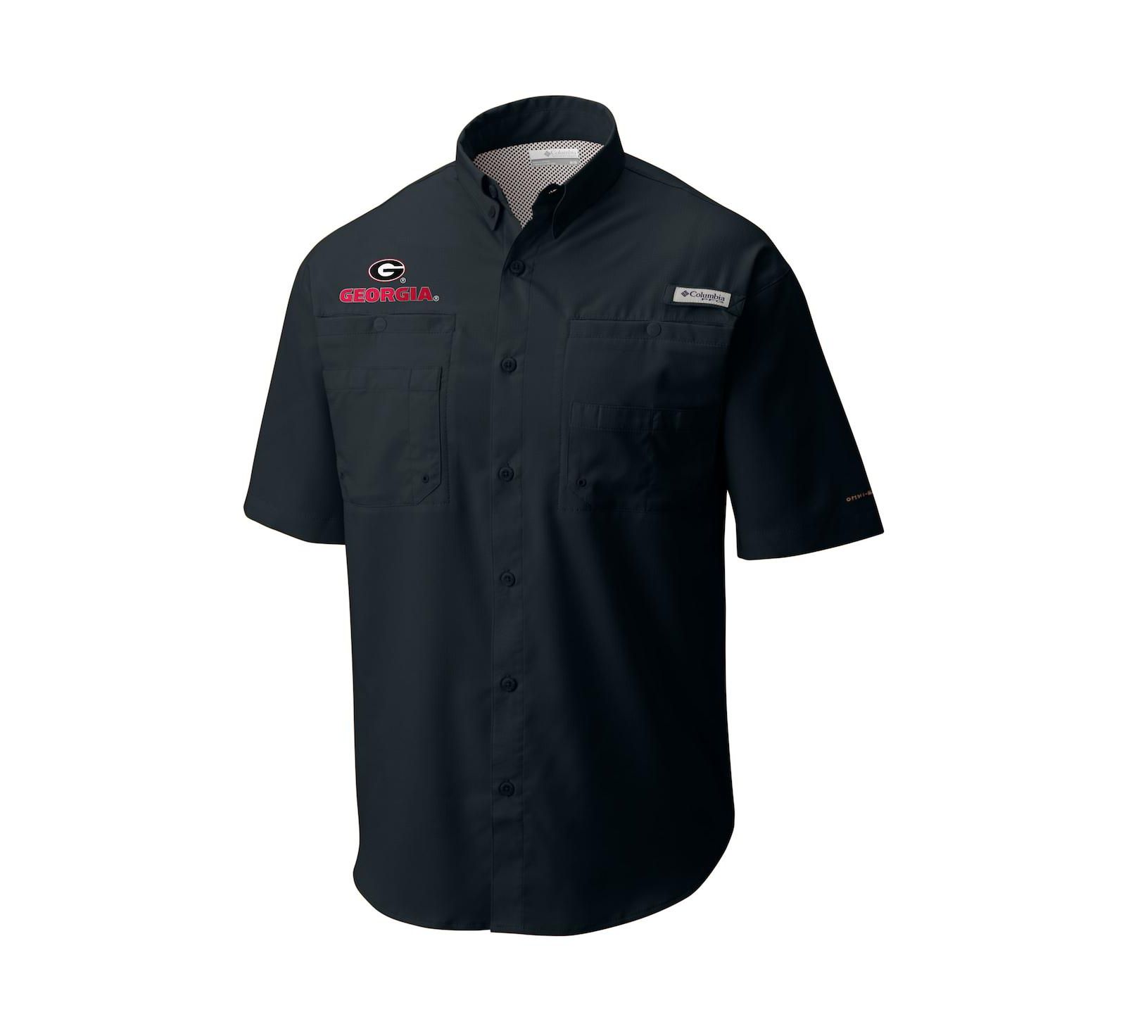 Men's Columbia Black Georgia Bulldogs Big and Tall Collegiate Tamiami Button-Down Shirt