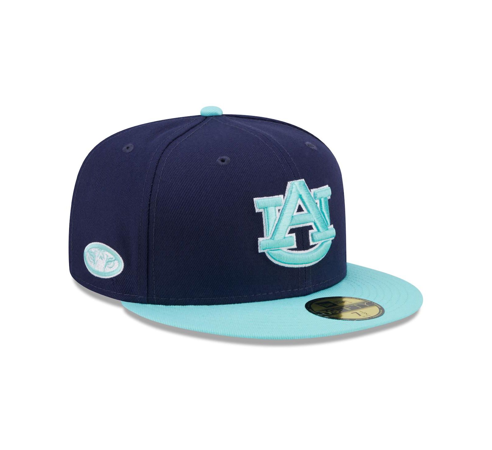 Мужская кепка New Era Auburn Tigers 59FIFTY, темно-синяя и голубая