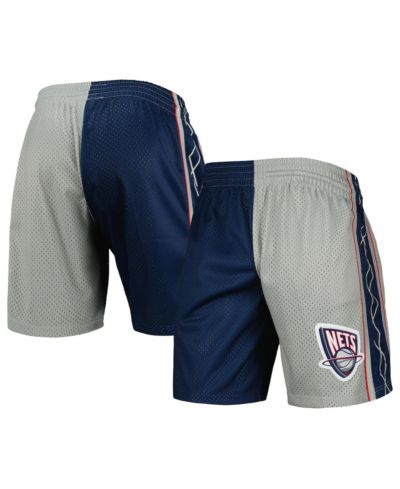 Мужские шорты Mitchell & Ness New Jersey Nets Hardwood Classics 2006 Split Swingman темно-синего и серебристого цвета