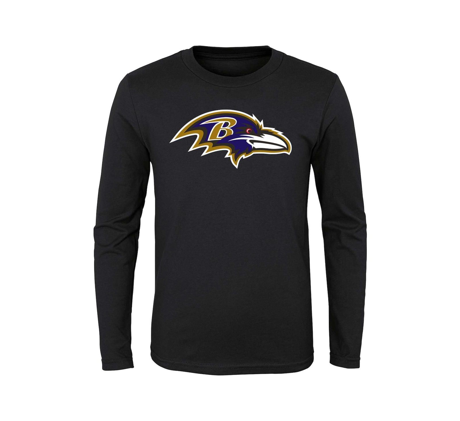 Youth Black Baltimore Ravens Primary Logo Long Sleeve T-shirt