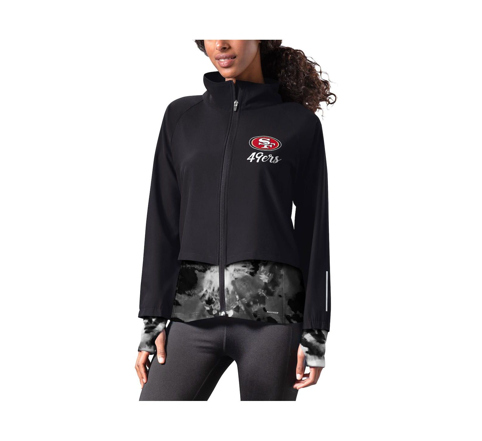 Женская беговая куртка MSX by Michael Strahan San Francisco 49ers Grace Raglan, черная