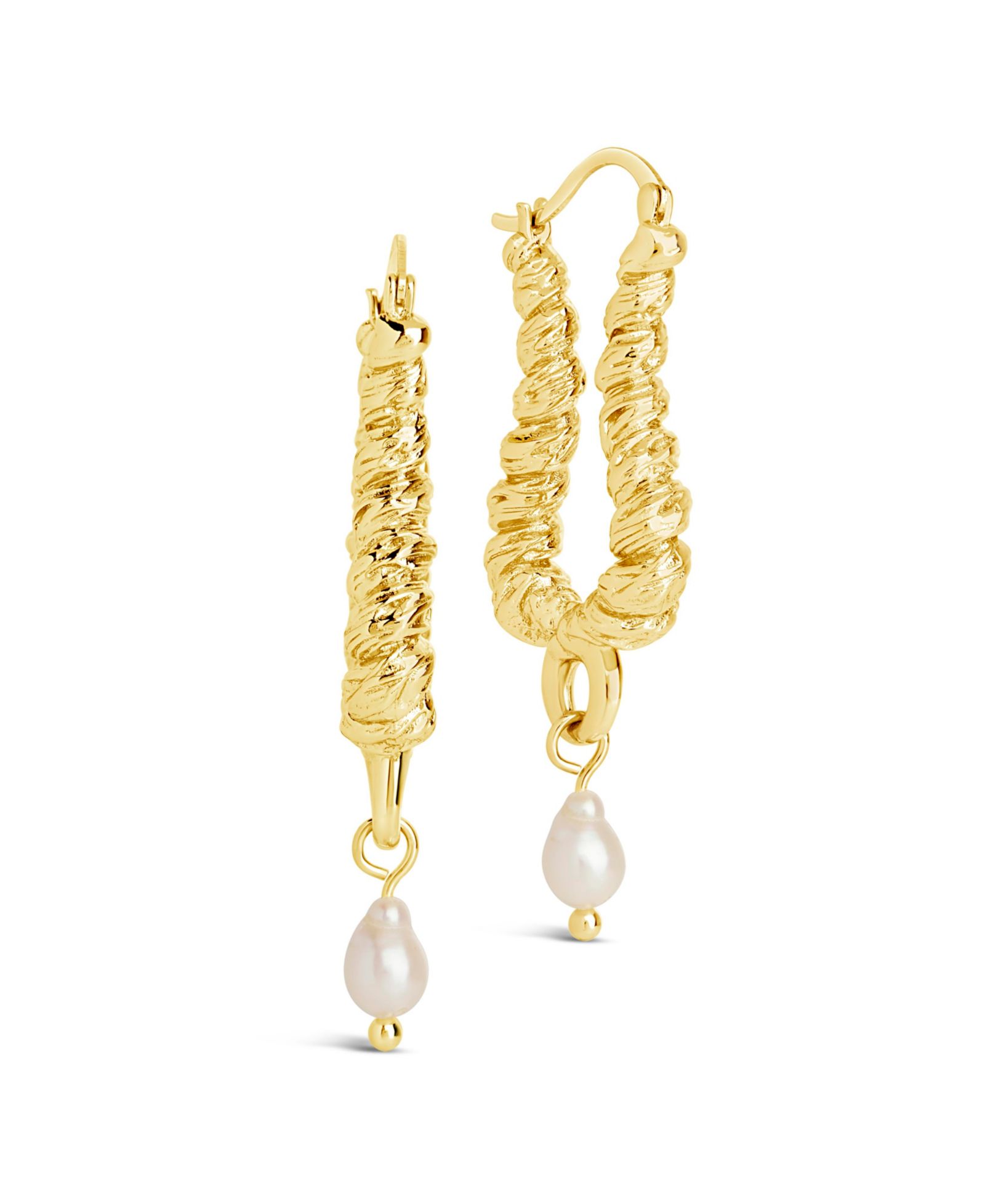 Серьги-кольца Sterling Forever Sylvie Statement, жемчуг, золото или серебро