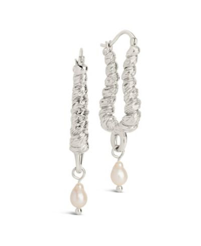 Серьги-кольца Sterling Forever Sylvie Statement, жемчуг, золото или серебро
