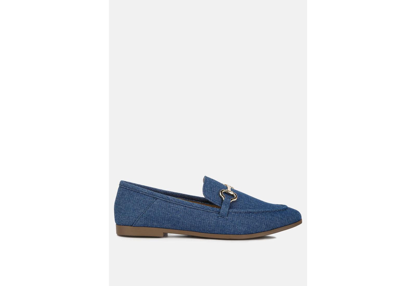 London Rag Womens Jiro Horsebit Detail Flat Loafers