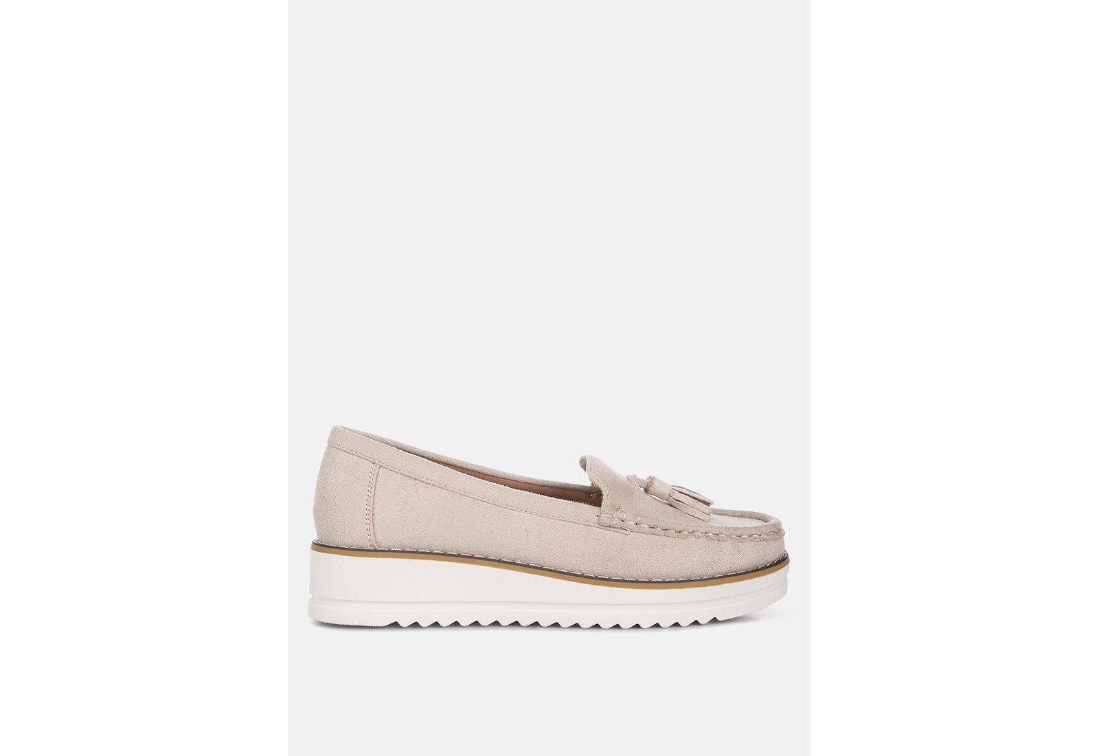 London Rag Womens Daiki Platform Lug Sole Tassel Loafers