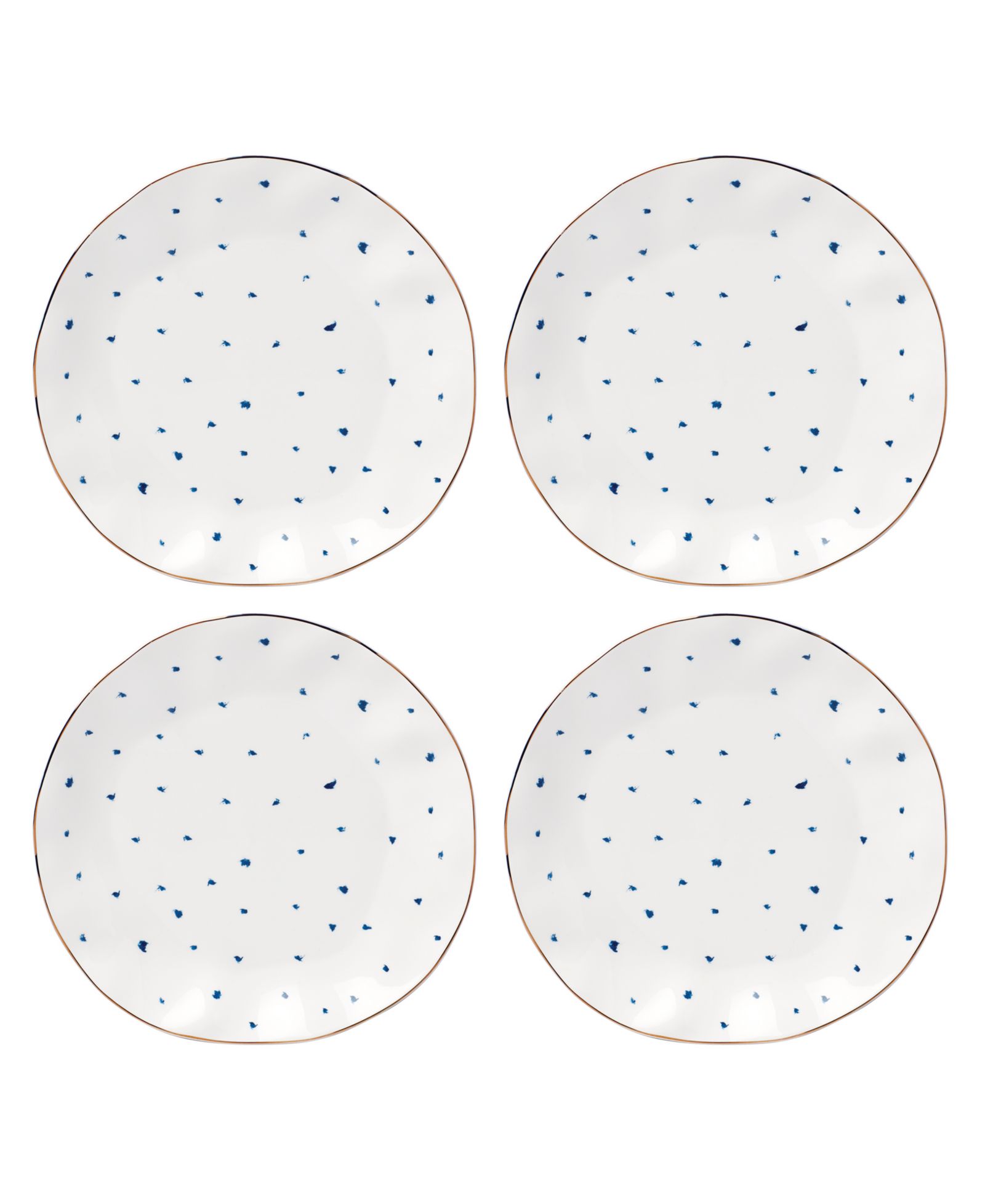 Lenox Blue Bay Dots Dinner Plates, Set of 4