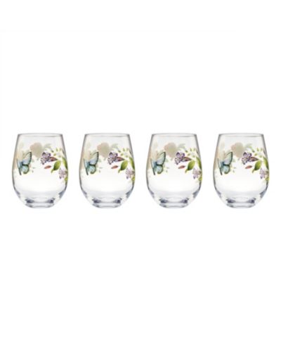 Набор бокалов Lenox Butterfly Meadow Stemless Wine Glasses, Set of 4