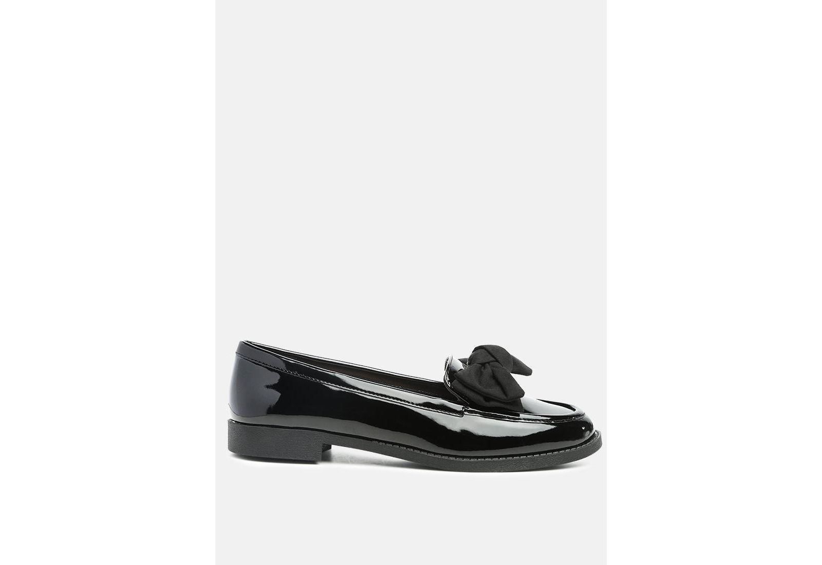 London Rag Womens Bowberry Bow Tie Patent Loafers