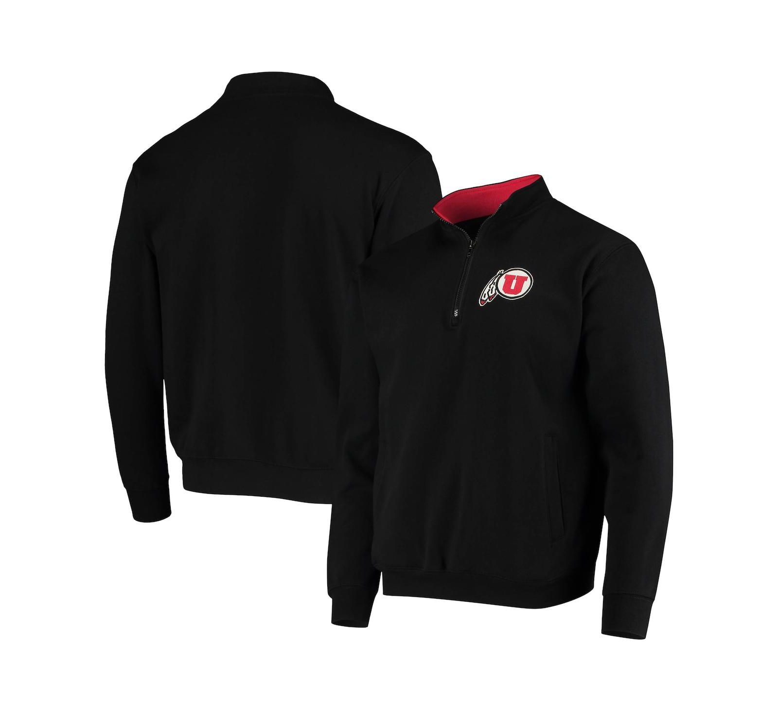 Men's Colosseum Black Utah Utes Tortugas Logo Quarter-Zip Jacket