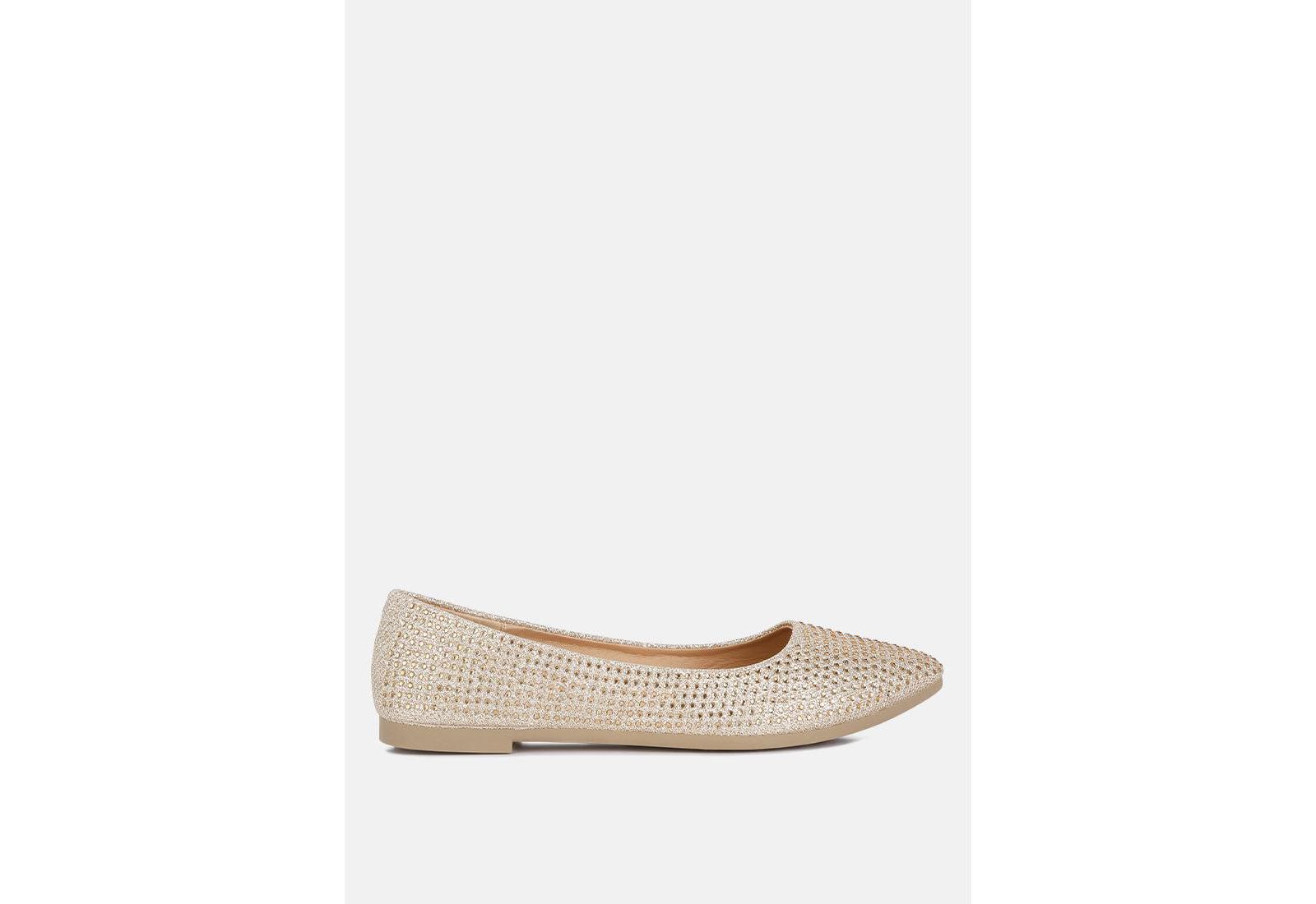 London Rag Women's Denki Studded Ballerina Flats