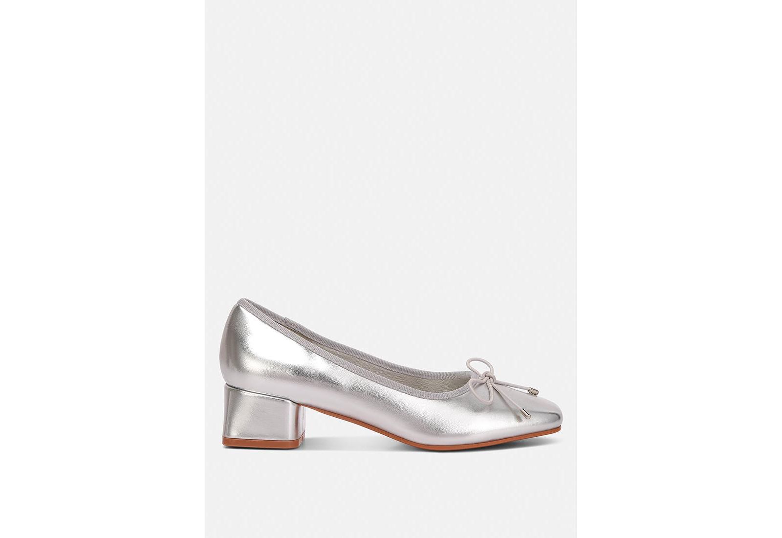 Женские балетки London Rag Laga Metallic Low Block Heel
