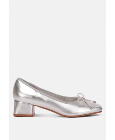 Женские балетки London Rag Laga Metallic Low Block Heel