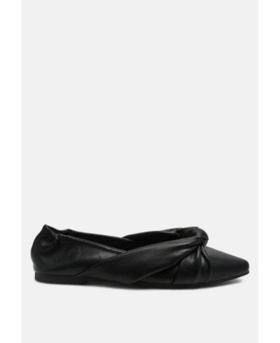 London Rag Womens Norma Knot Detail Elasticated Ballet Flats