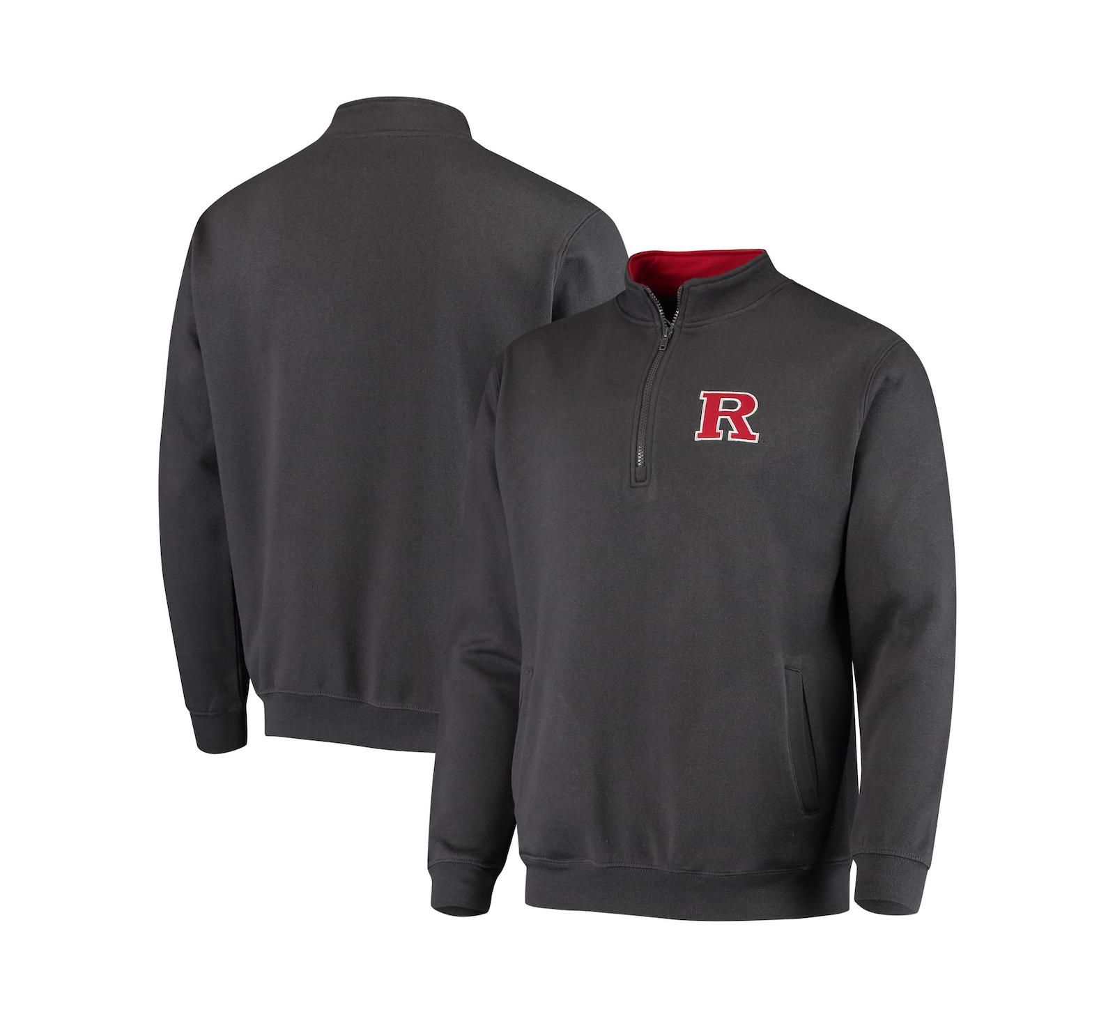 Men's Colosseum Charcoal Rutgers Scarlet Knights Tortugas Logo Quarter-Zip Jacket