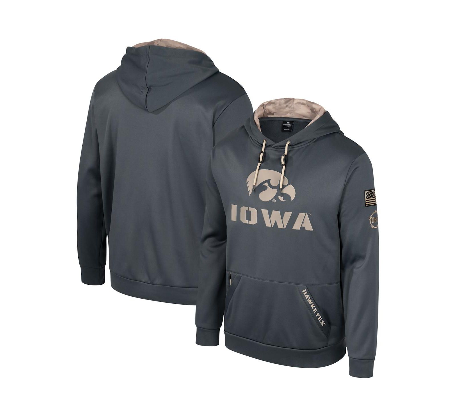 Мужское худи Colosseum Charcoal Iowa Hawkeyes OHT Military-Inspired