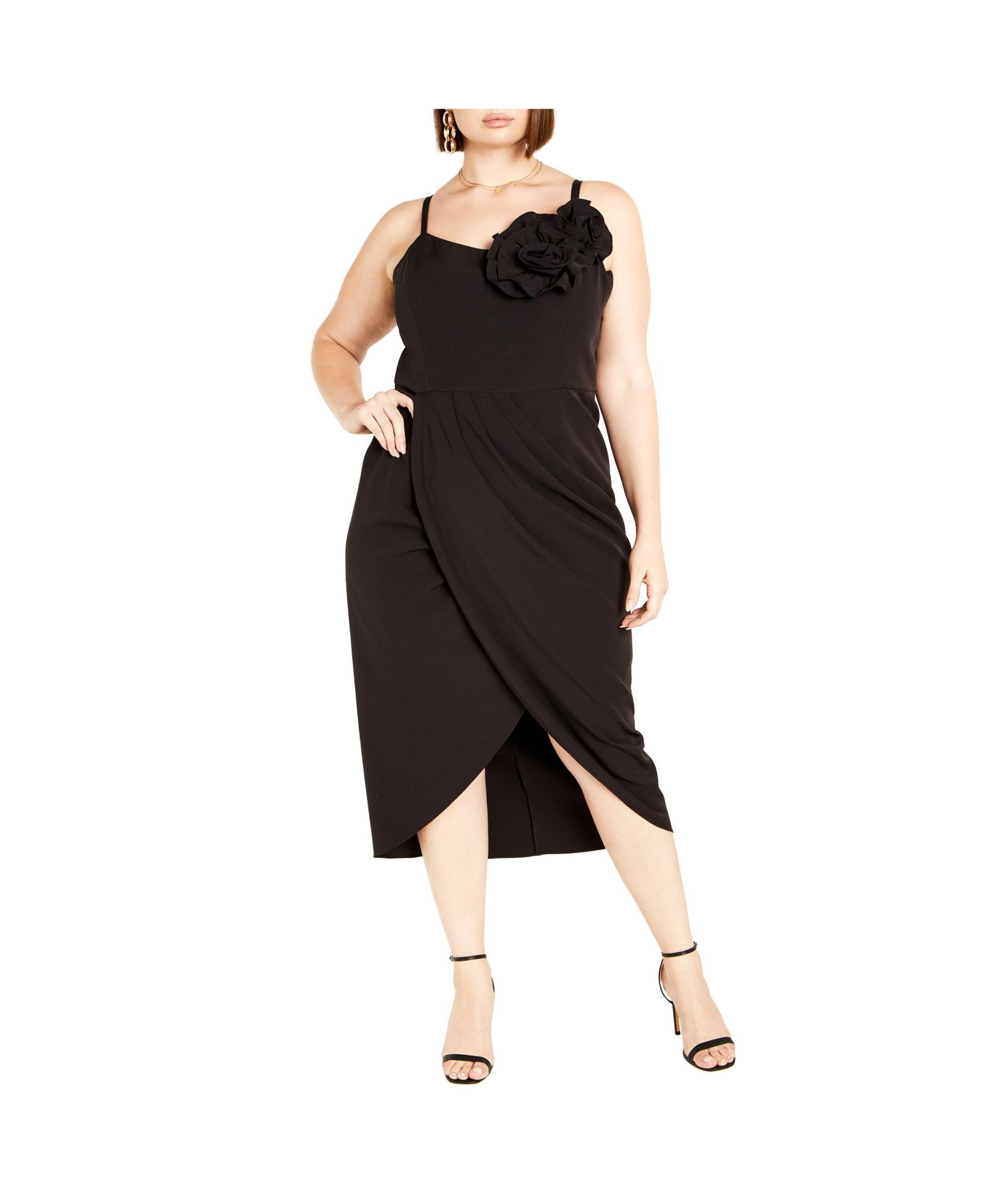 Платье CITY CHIC Plus Size Fleur Floral Accent Tulip