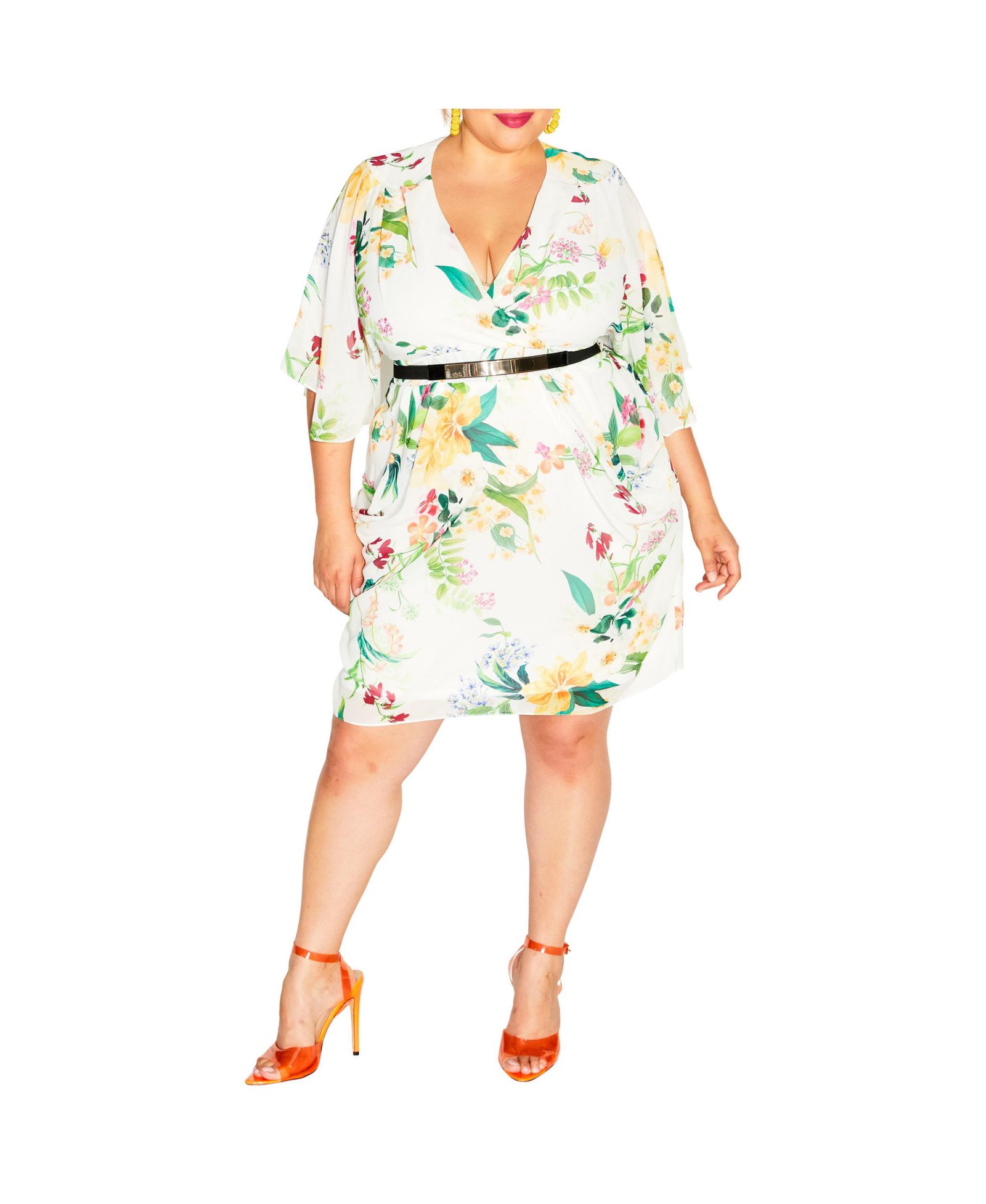 Платье Plus Size CITY CHIC с цветным принтом